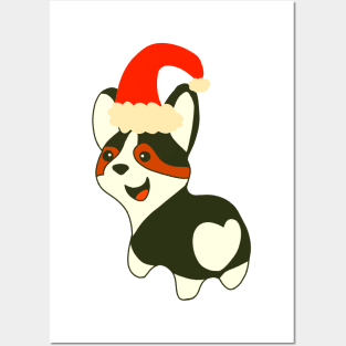 Christmas corgi Posters and Art